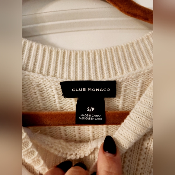 Club Monaco White Sweater.  Size Small - Picture 4 of 9